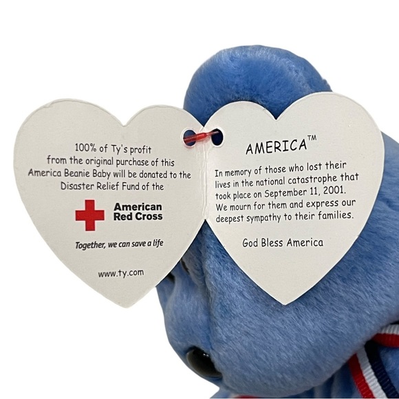 TY Beanie Baby Blue “America” the Bear Plush 2001 New With Tags - Picture 4 of 6